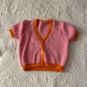Vintage Cropped Colorblock Sweater